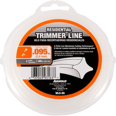 Arnold Arnold Residential Grade .095 in. D X 40 ft. L Trimmer Line WLS-95